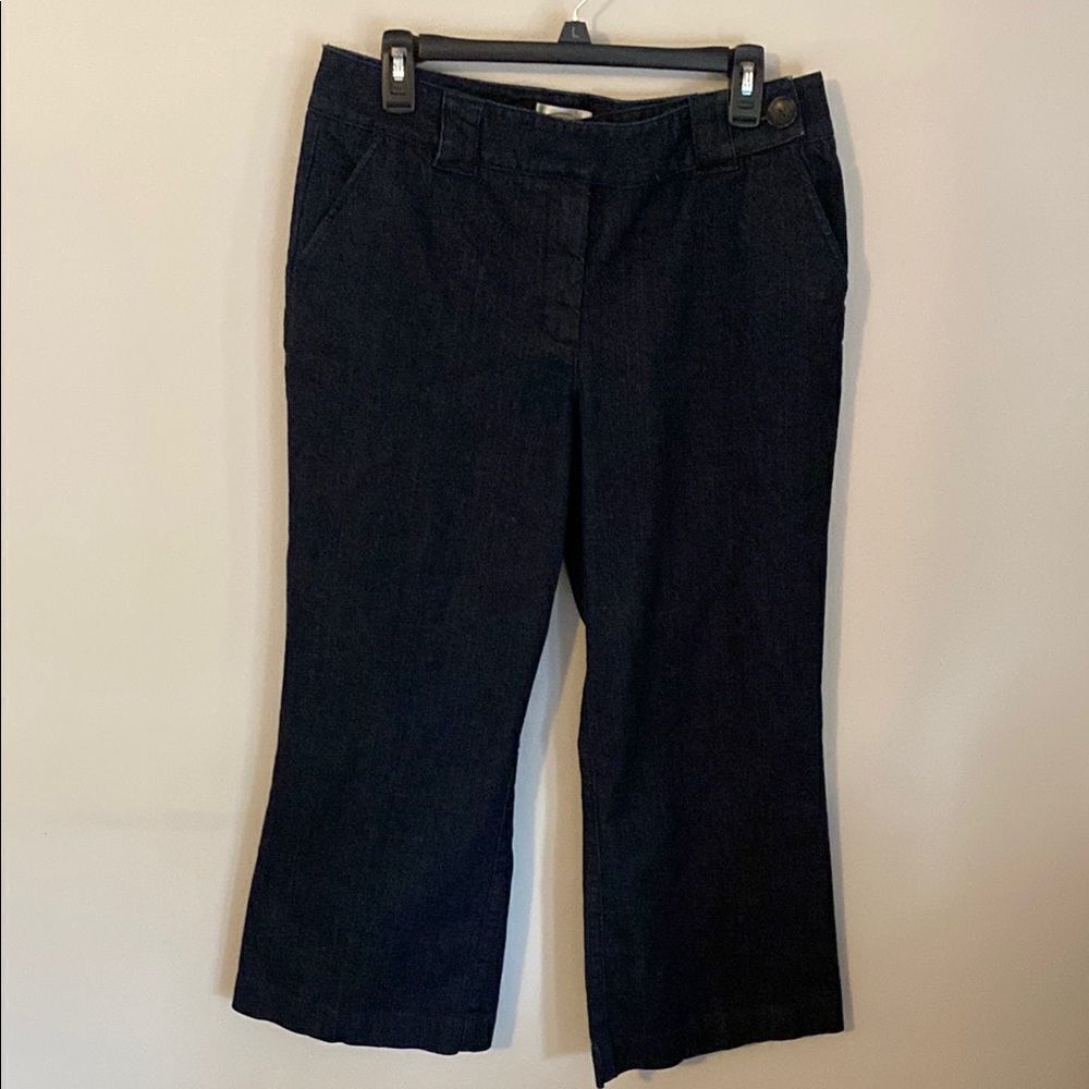 Talbots Stretch Denim Pants Women’s Size 12 Petite Dark Blue Straight Leg